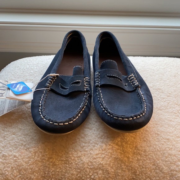 𝗡𝗪𝗧 𝗭𝗮𝗿𝗮 • Blue Leather Penny Loafers - Picture 3 of 14